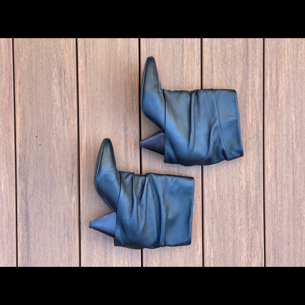Super, amazing, leather cuff folded boots